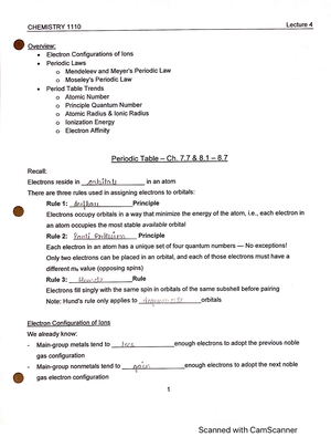 Chem 1110- Quiz 2 - Some Important Questions From Chem 1110 - CHEM 1110 ...