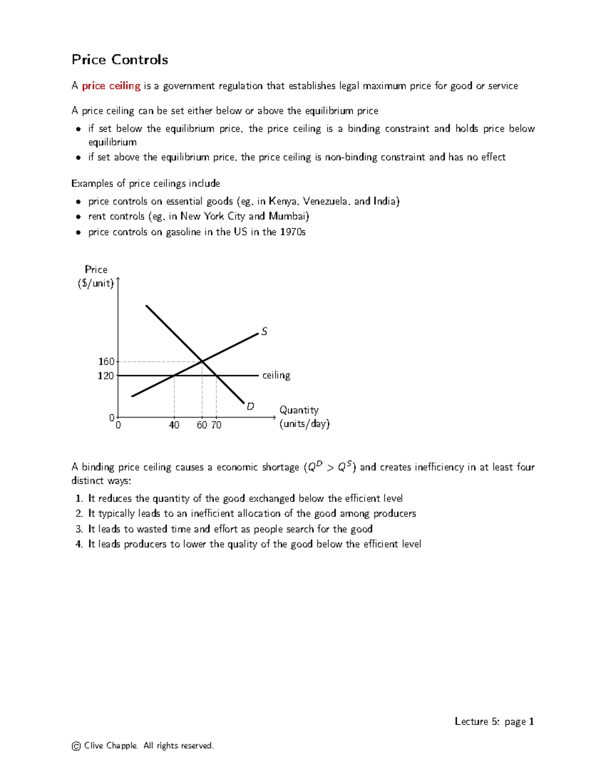 Price controls - Price Controls A price ceiling is a government ...