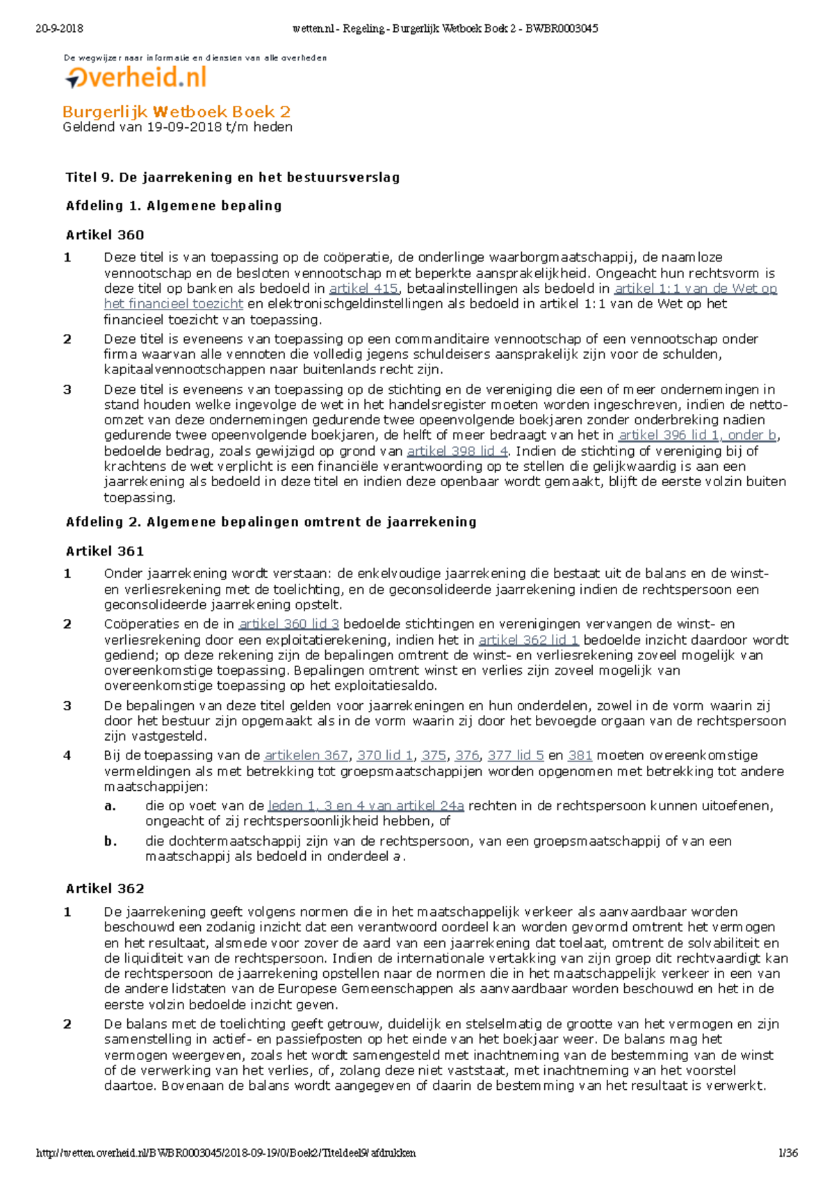 Titel 9 boek 2 BW 2092018