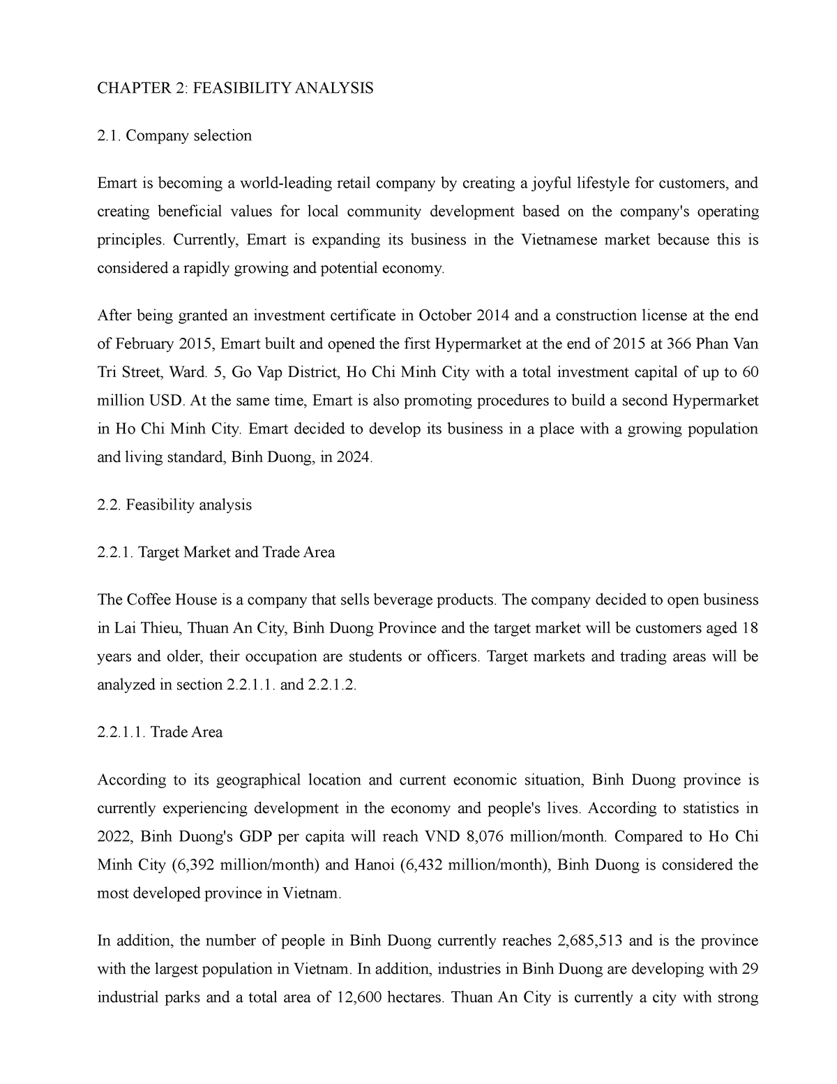 Chapter-2 - chapter 2 - CHAPTER 2: FEASIBILITY ANALYSIS Company ...