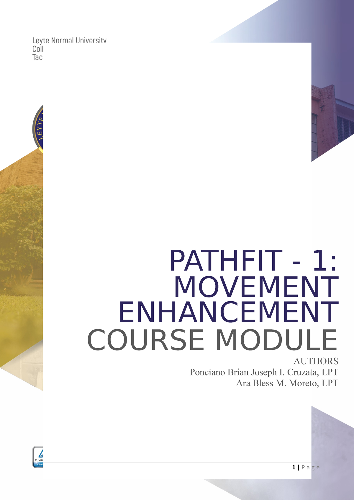 Pathfit -1 Movement-Enhancement-Module-1 - PATHFIT - 1: MOVEMENT ...