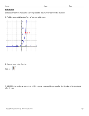 Homework 12 - math 140 coursework - Name: Class: Date: Homework 12 ...