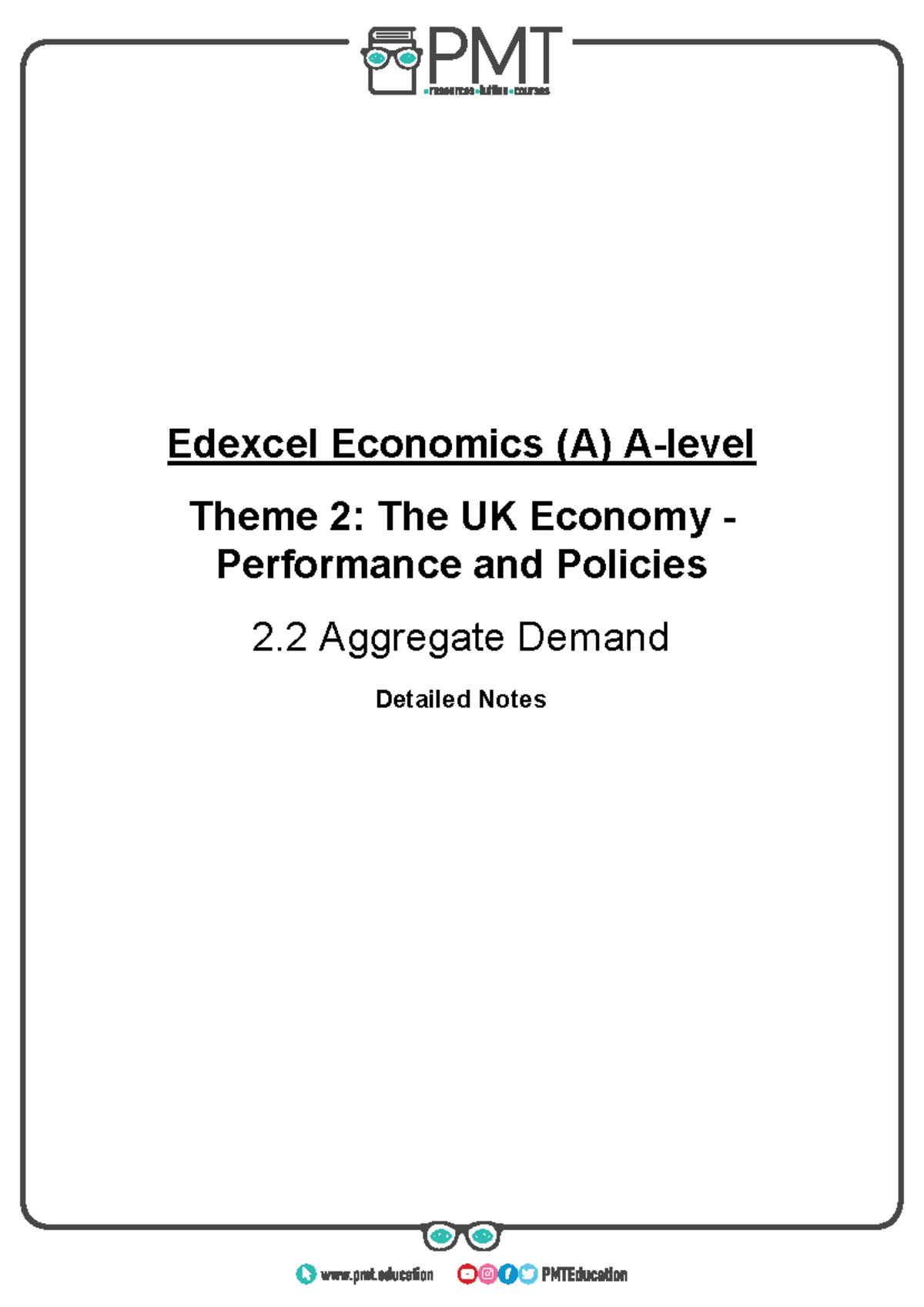 2.2. Aggregate Demand - Edexcel Economics (A) A-level Theme 2: The UK ...