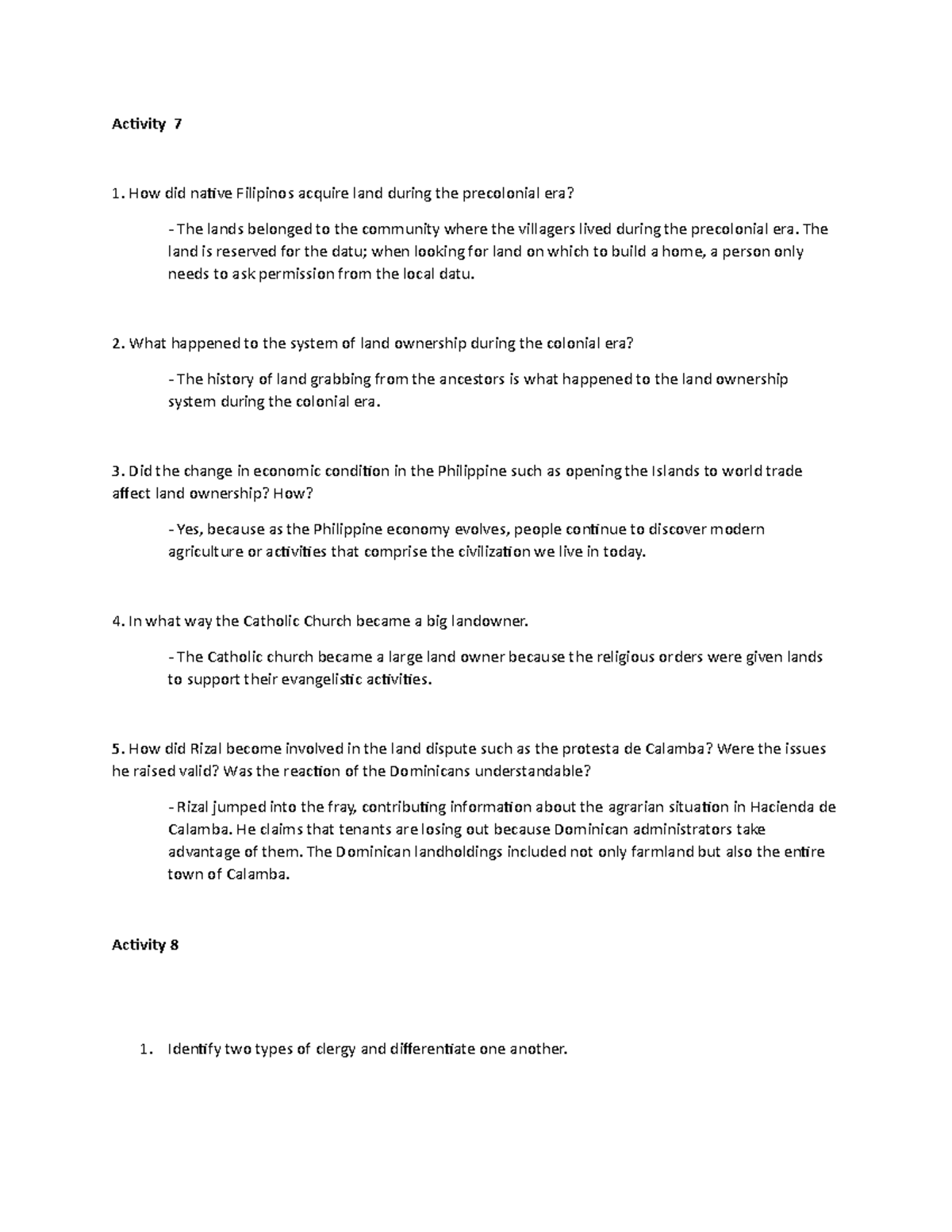 R7-8 - Rizal-Chapter-7-8 - Activity 7 How did native Filipinos acquire ...
