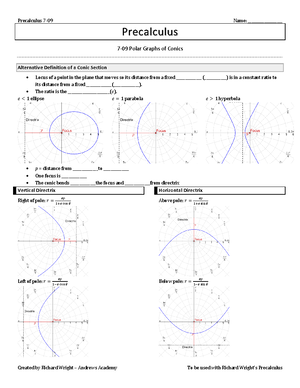 Precalculus 07-08 Graphs of Polar Equations - Precalculus 7 - 08 Name