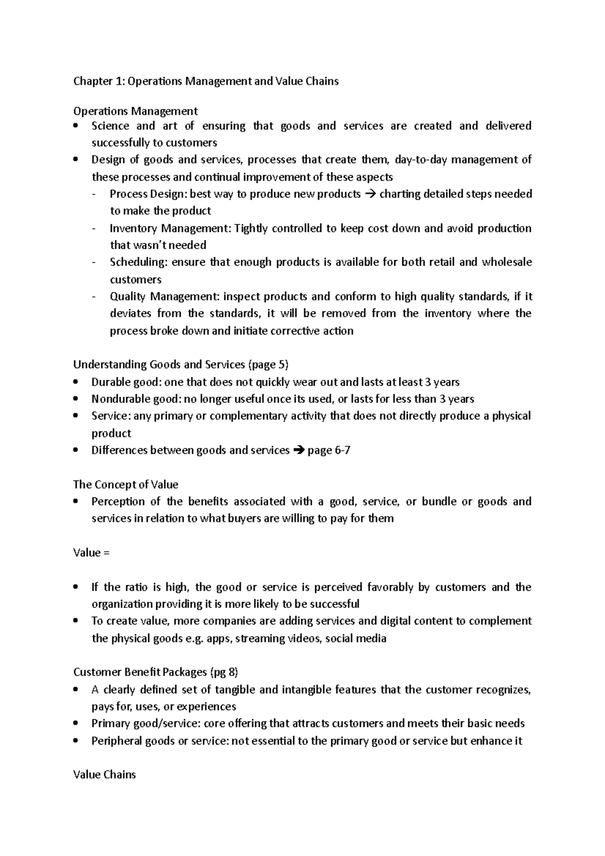 LOG202 Summary Notes Chapters 1,2,6,11 Chapter 1 Operations