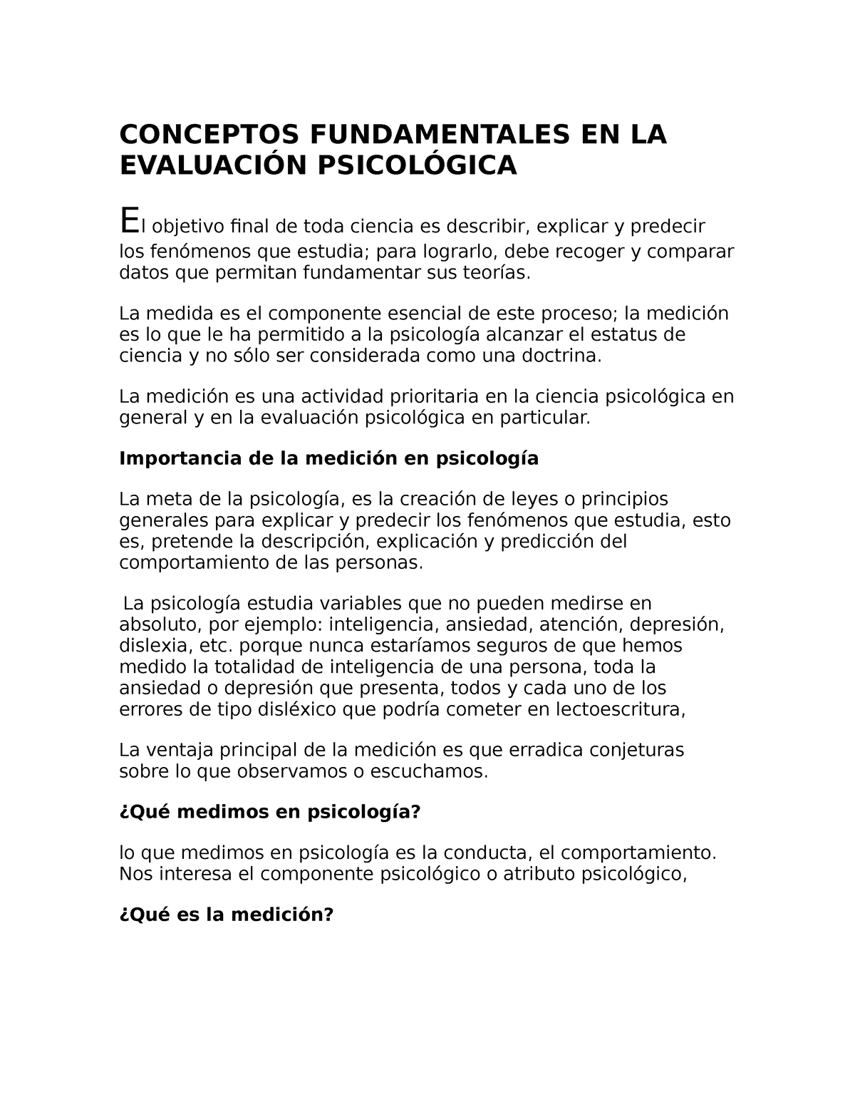 Madi Evaluación Psicologica Conceptos Fundamentales En La EvaluaciÓn PsicolÓgica El Objetivo 0880