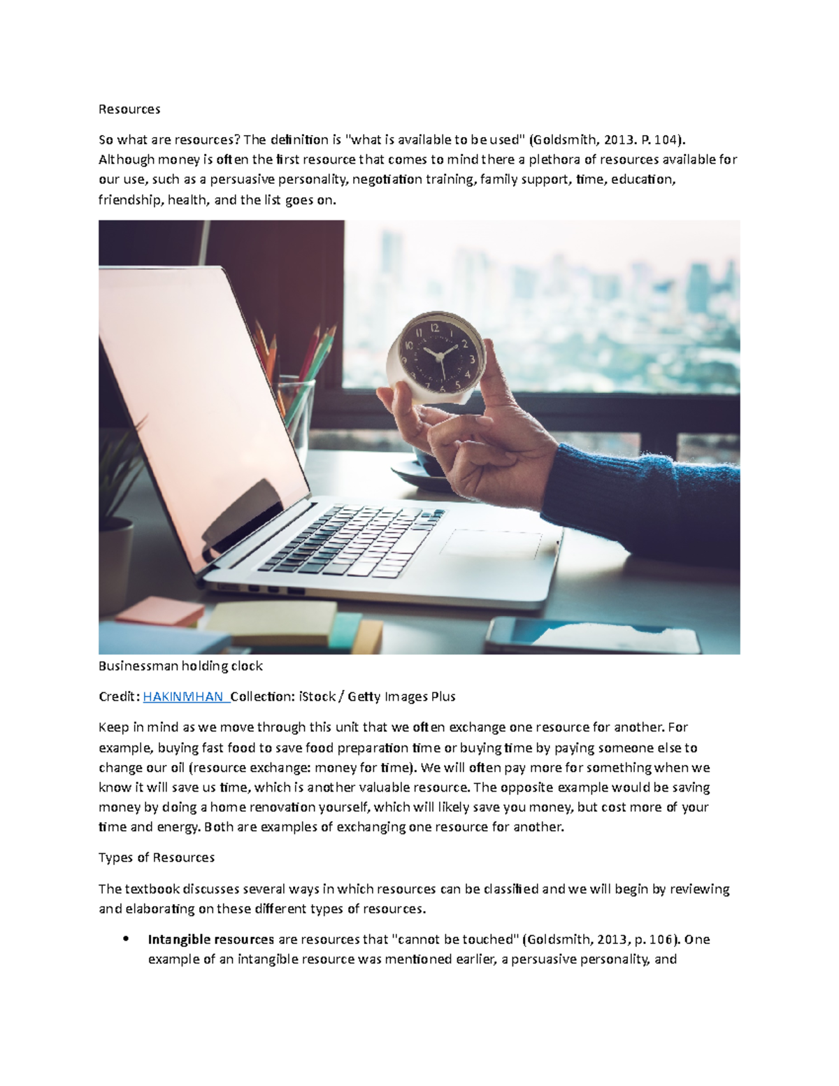 Unit 4A - Lecture notes 1 - Resources So what are resources? The ...