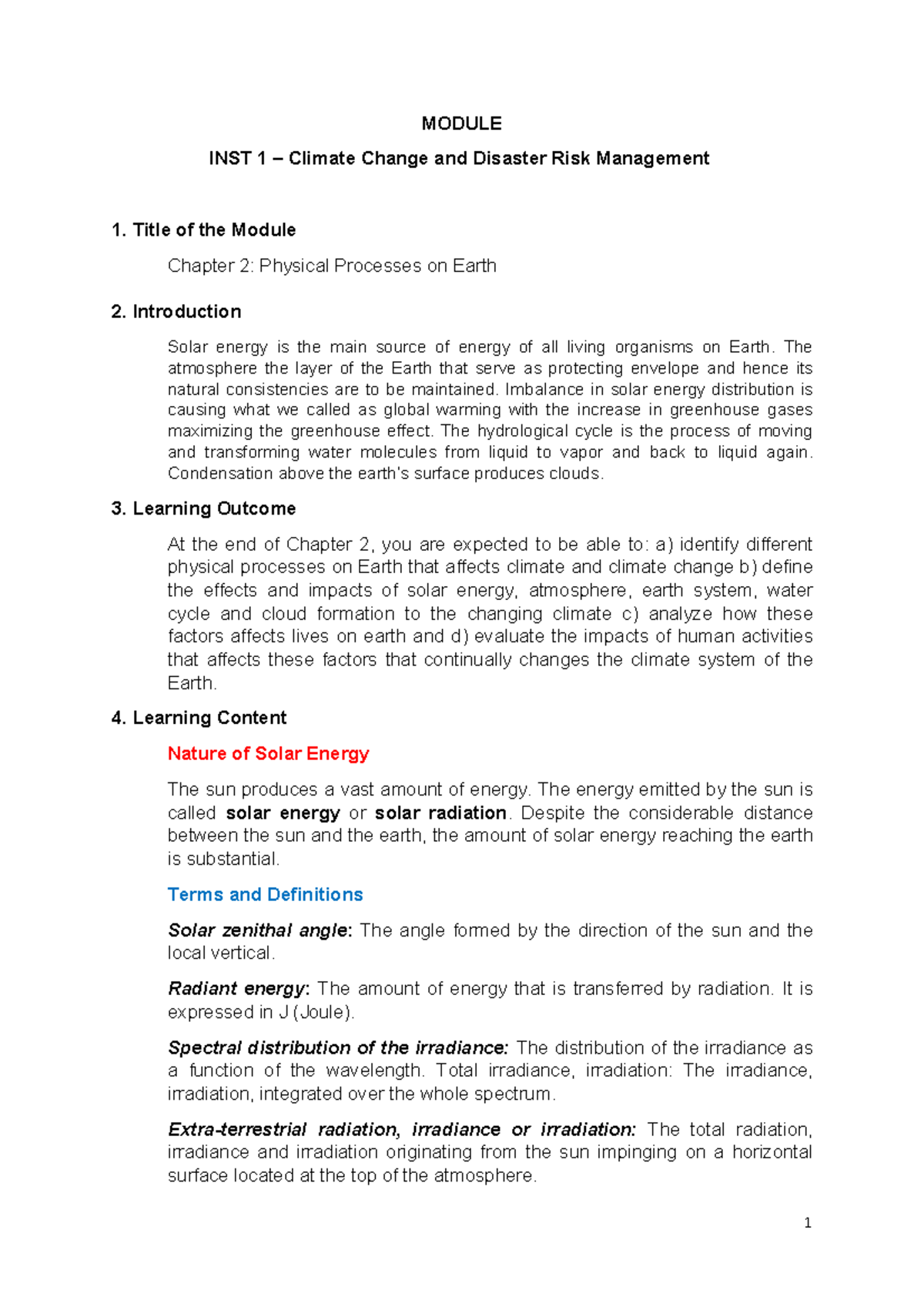 Module 2 - It discussed about Climate Change, particularly the Physical ...