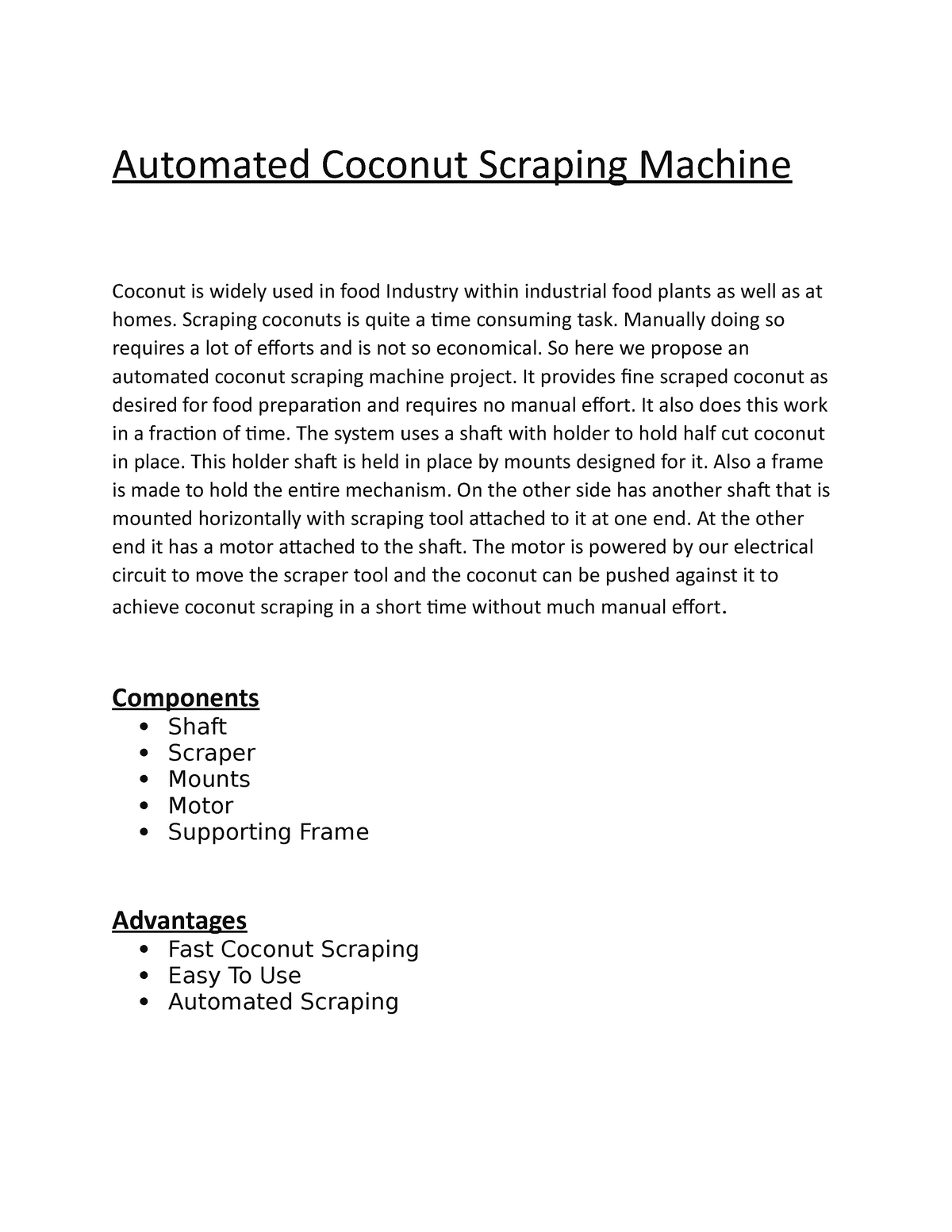 Semi-automated coconut scraper (Adapted from Mock, 1940)