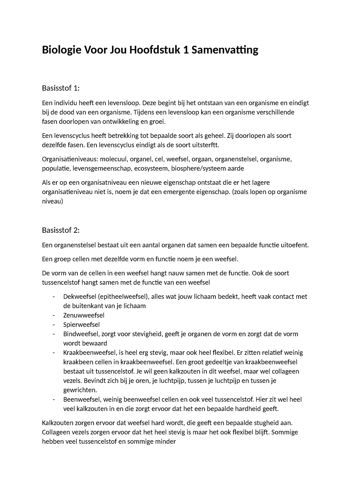 Biologie Voor Jou Hoofdstuk 1 Samenvatting - Biologie Voor Jou ...