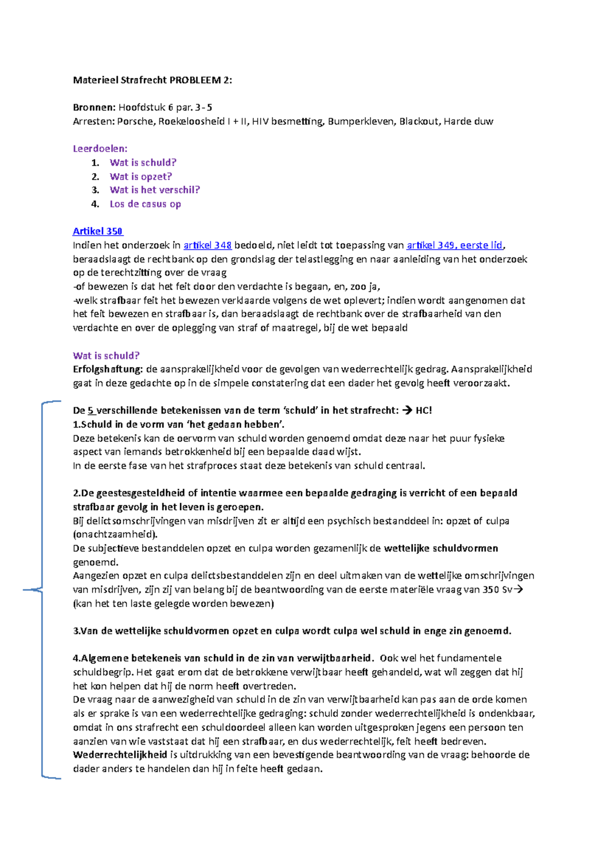 Materieel Strafrecht Probleem 2 - Materieel Strafrecht PROBLEEM 2 ...