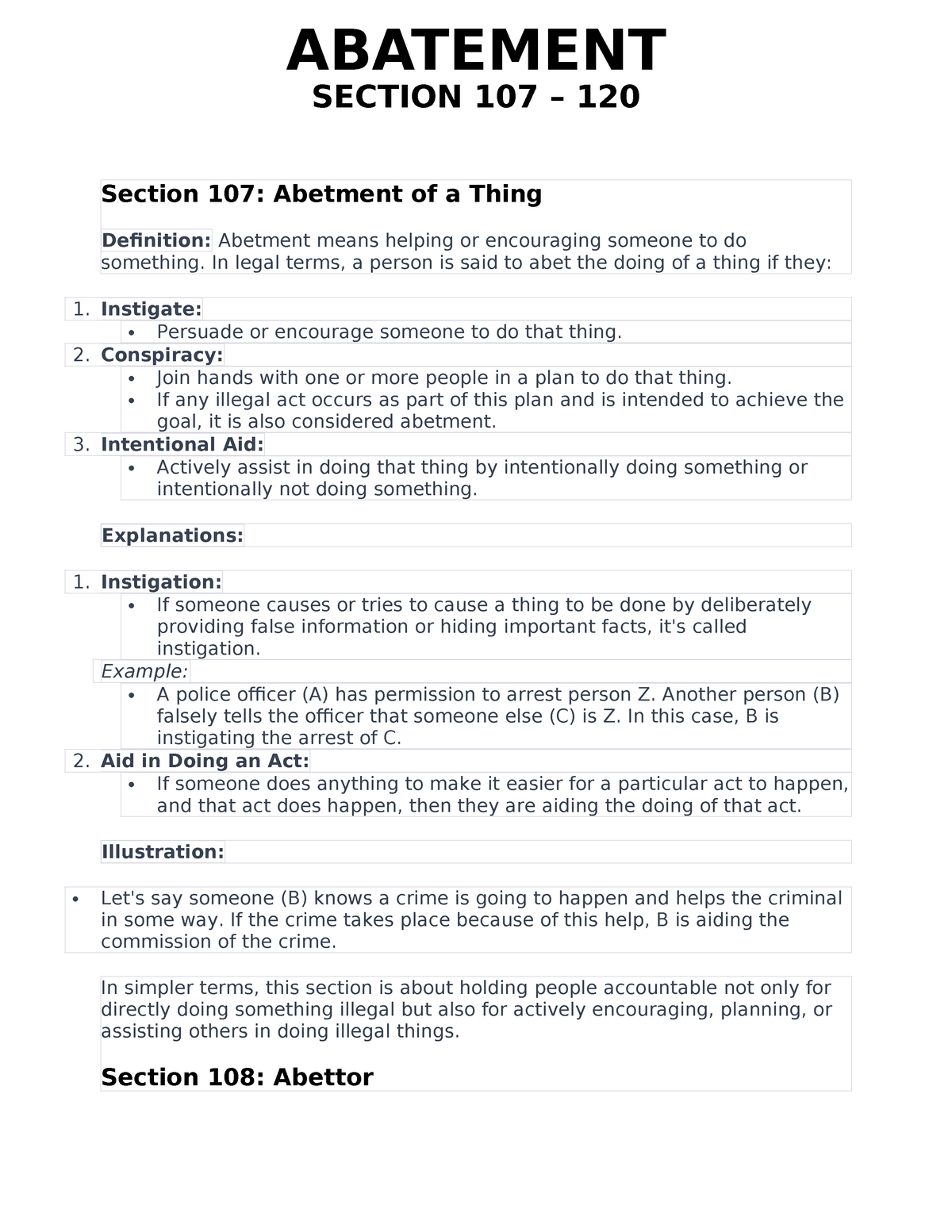 Abatement - ABATEMENT SECTION 107 – 120 Section 107: Abetment Of A ...