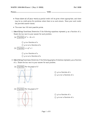 Math 1050 Lecture Notes Class 2 - Graphs of Functions Learning ...