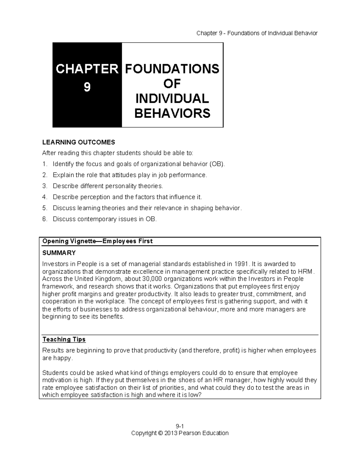 508.ob study material - OB 508 lecture notes - 9 - 1 CHAPTER 9 ...