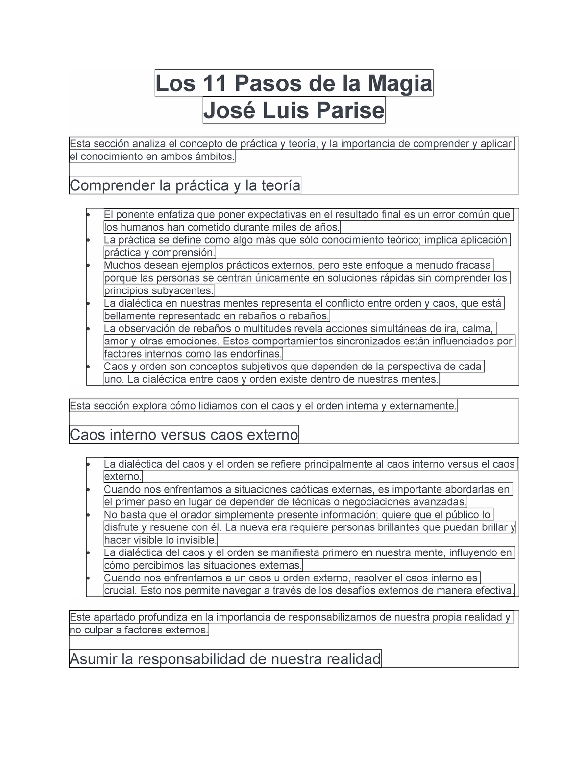 Los 11 Pasos De La Magia Los 11 Pasos De La Magia José Luis Parise Esta Sección Analiza El