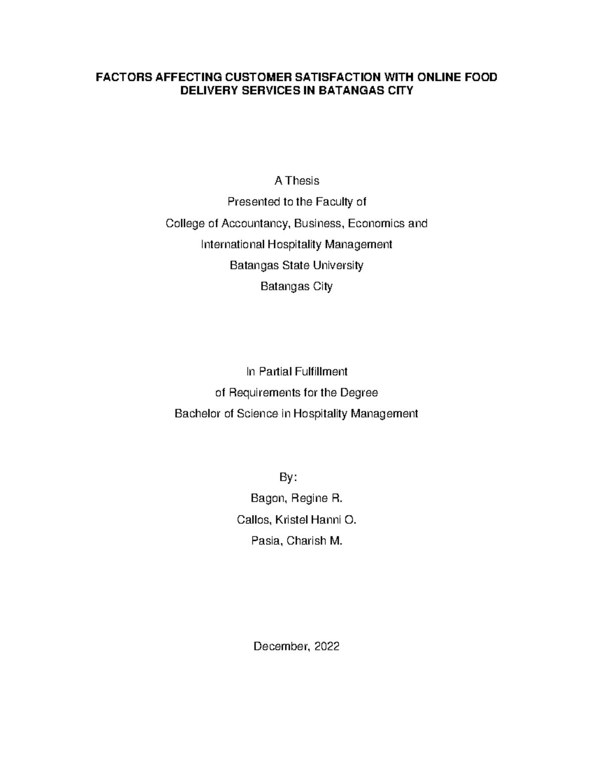 front-page-thesis-format-factors-affecting-customer-satisfaction