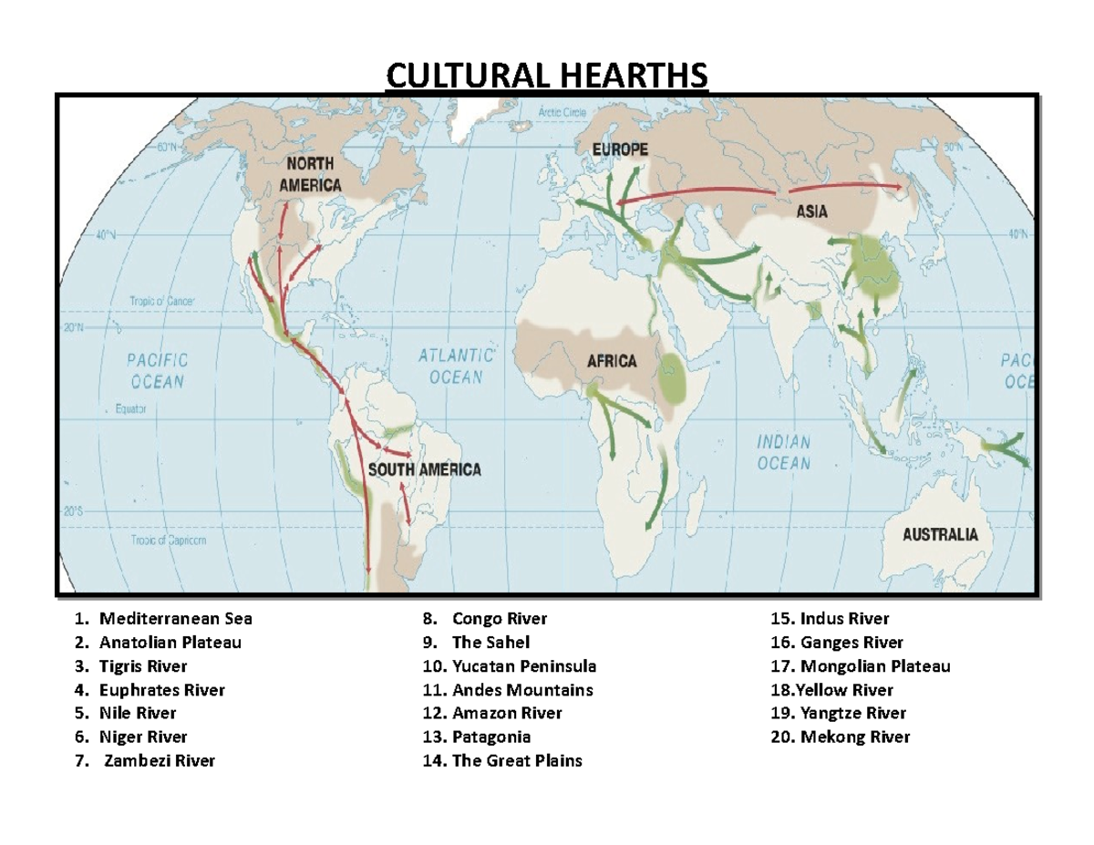 What Geographic Features Did Ancient Cultural Hearths Share