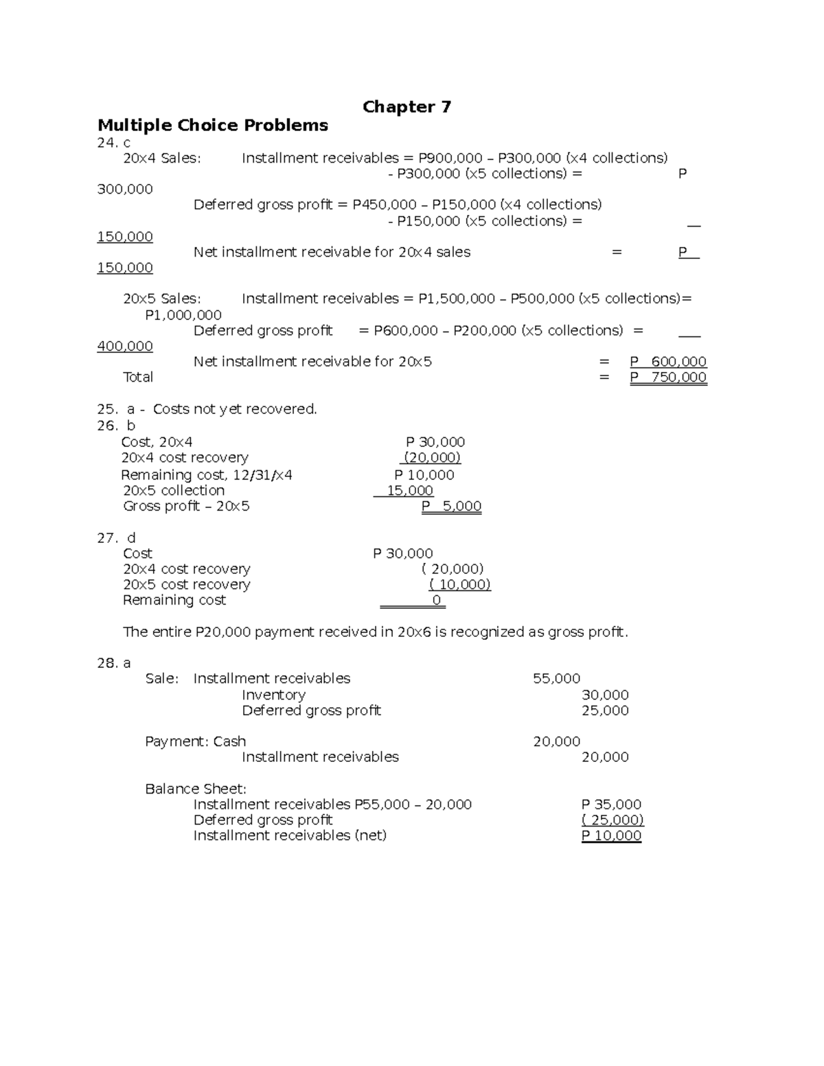 Advance Accounting - Dayag 2015 . Chapter 7 MC D - Chapter 7 Multiple ...