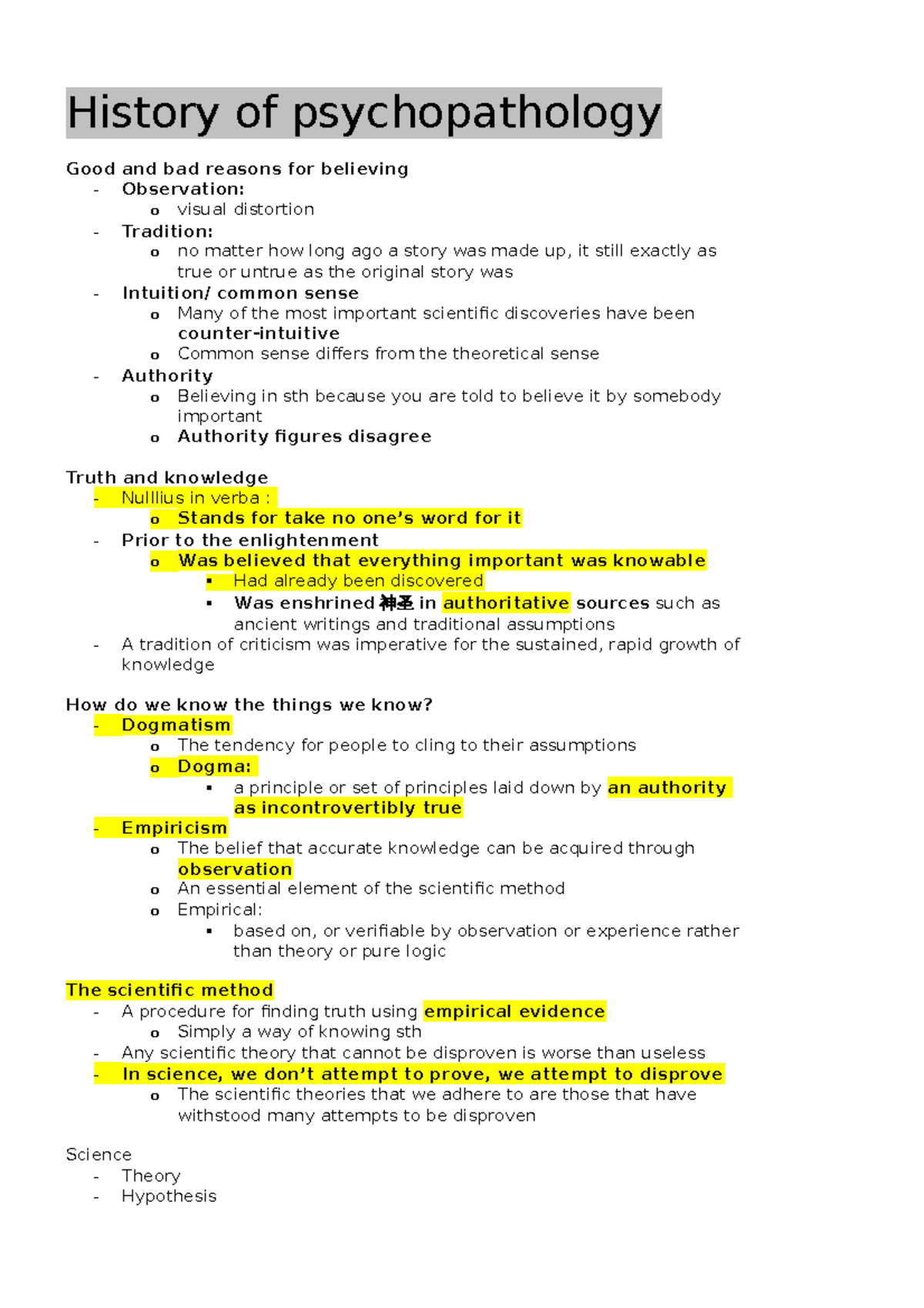 Abnormal Midterm Notes - History Of Psychopathology Good And Bad ...