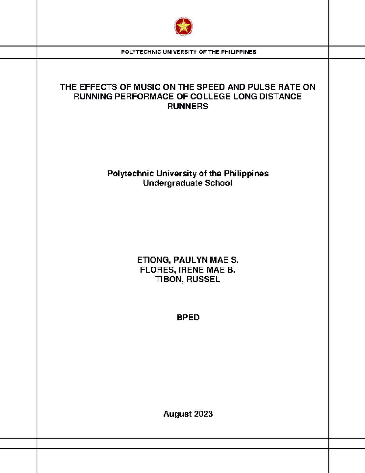 Sample research none THE EFFECTS OF MUSIC ON THE SPEED AND PULSE