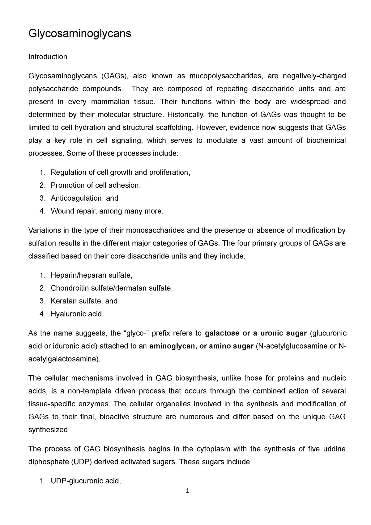 Glycosaminoglycans - Study Material For Biochemistry ...