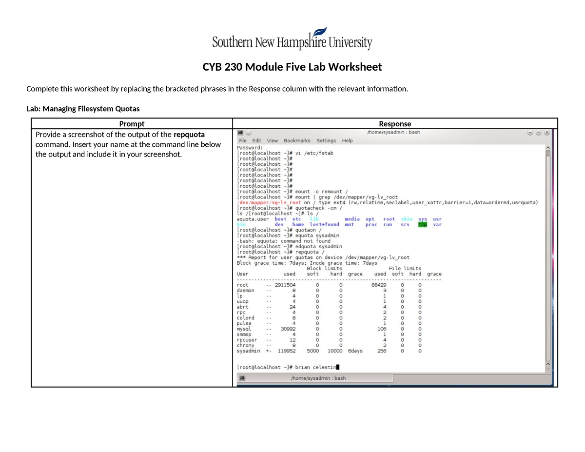 Cyb 230 Module Five Lab Course Work Cyb 230 Module Five Lab Worksheet Complete This 9749