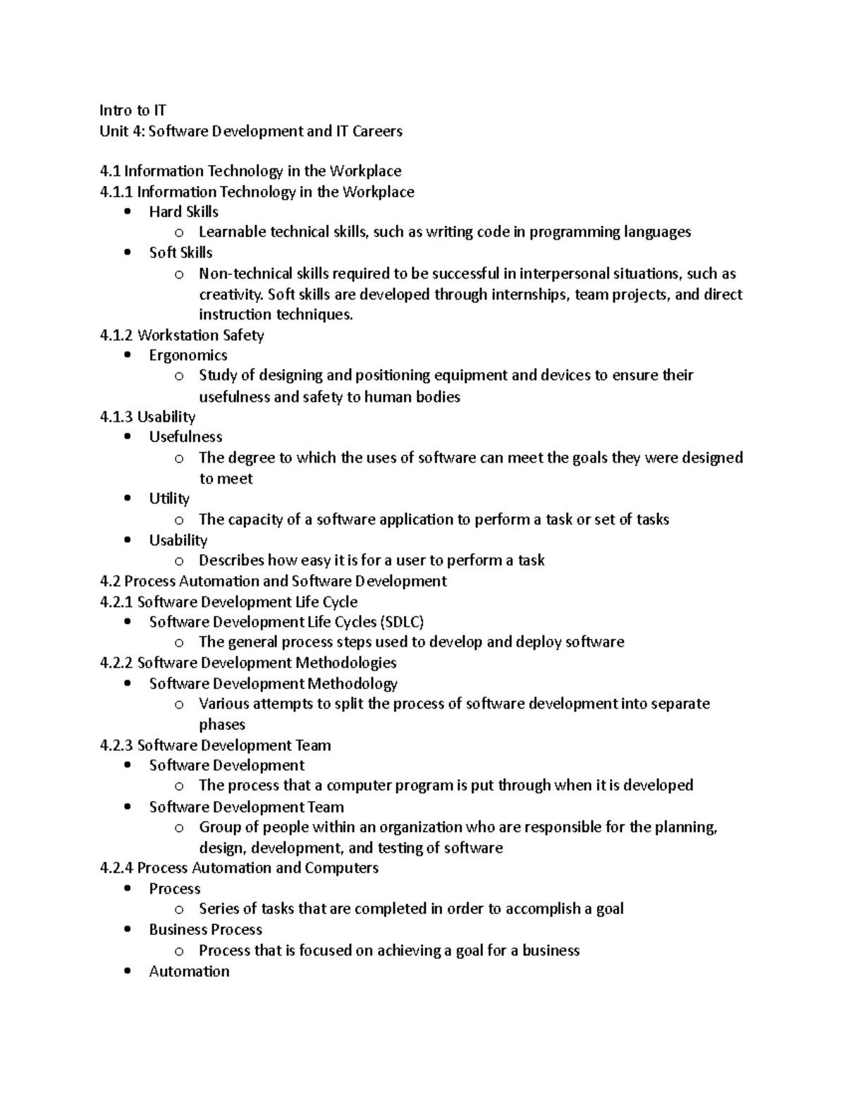 Intro to IT Unit 4 Notes - Sophia - Intro to IT Unit 4: Software ...