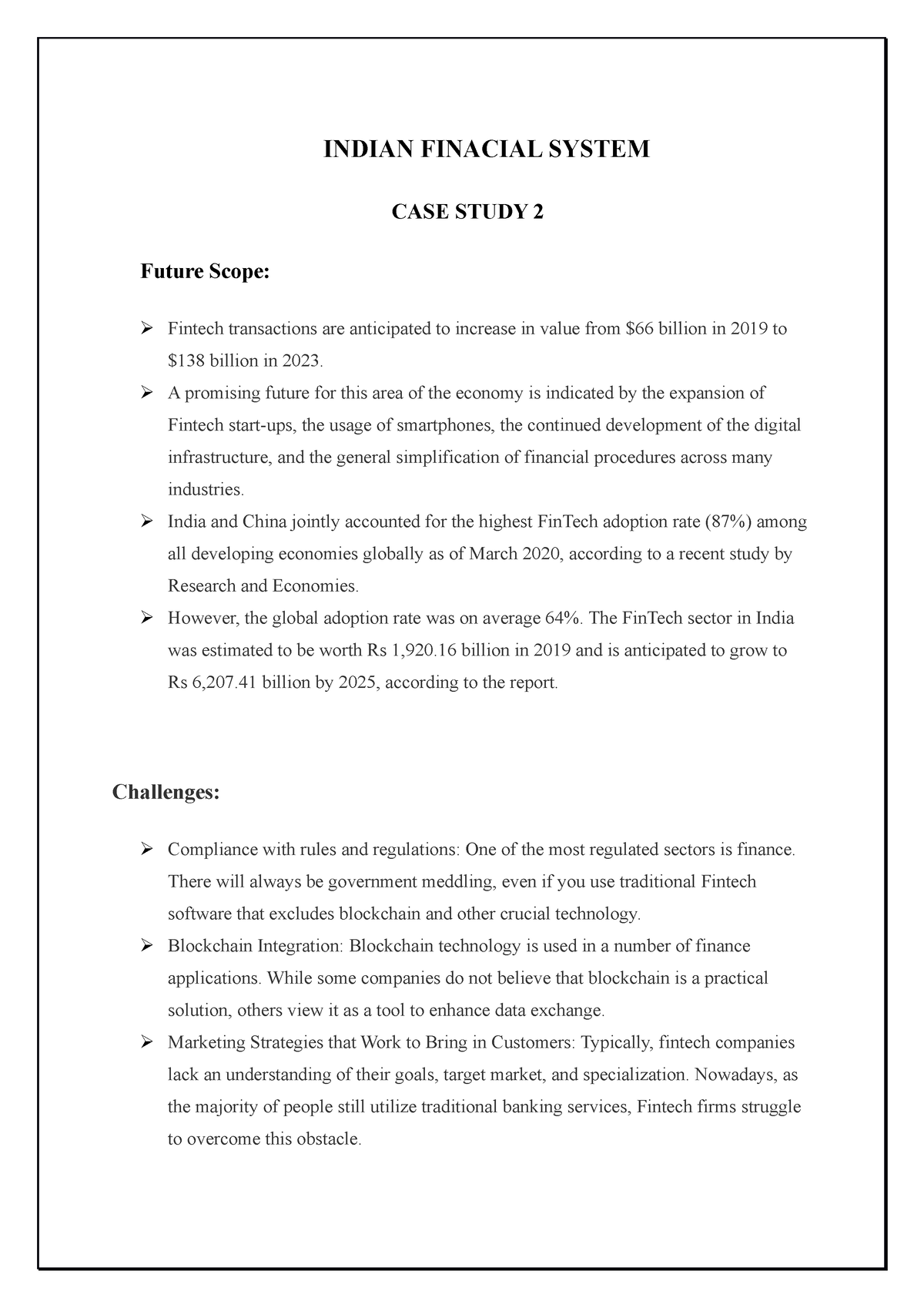 case study on financial services in india pdf