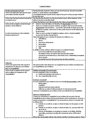 Legal and evidential burden - Burden and standard of proof If you have ...