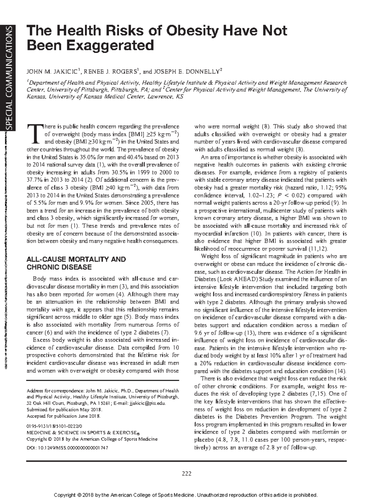 The Health Risks of Obesity Have Not Been - 'RZQORDGHG IURP KWWS ...
