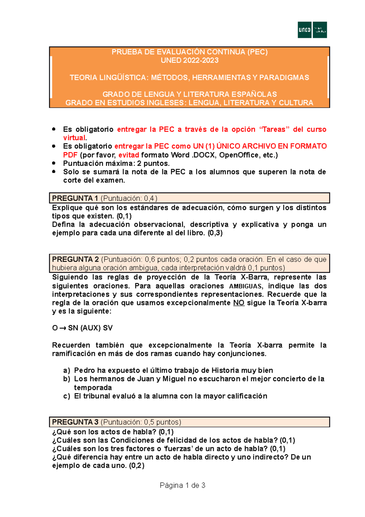PEC 2022-2023 - PRUEBA DE EVALUACIÓN CONTINUA (PEC) UNED 2022- TEORIA ...