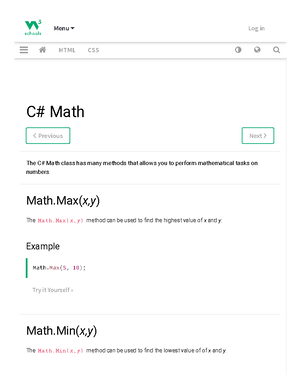 C# Math - C# notes