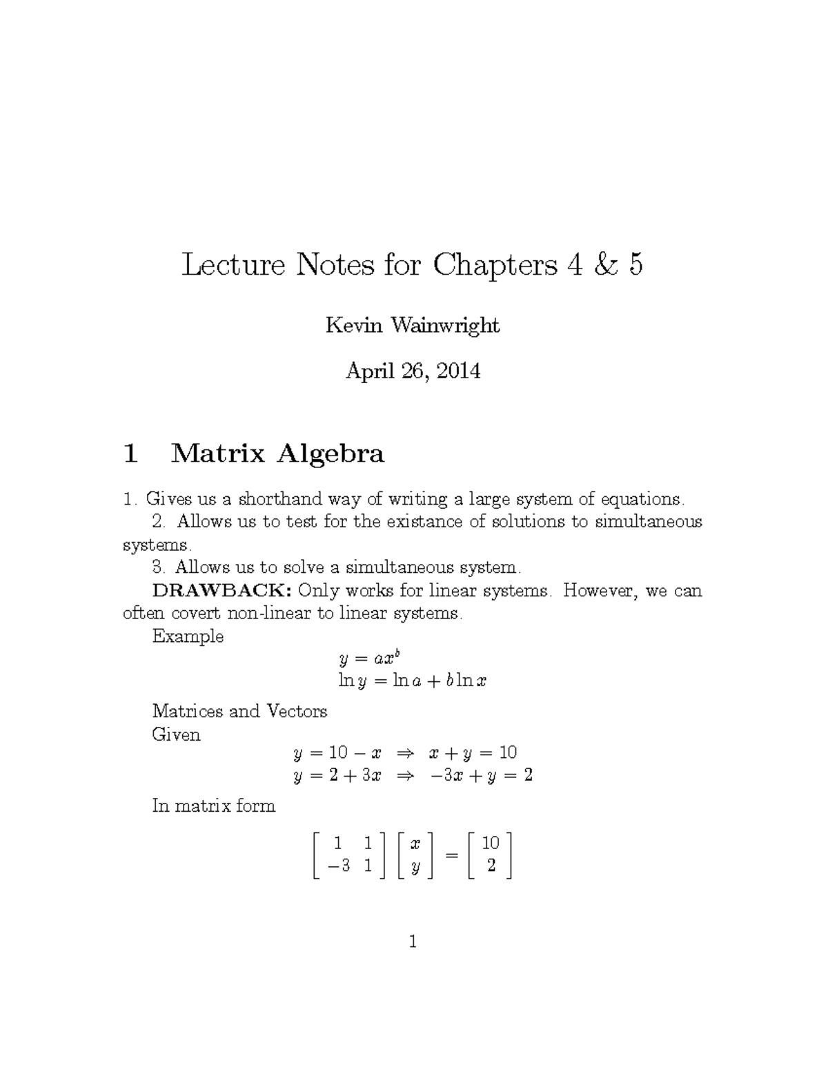 Ch 4 And 5 EF Article Lecture Notes For Chapters 4 5 Kevin