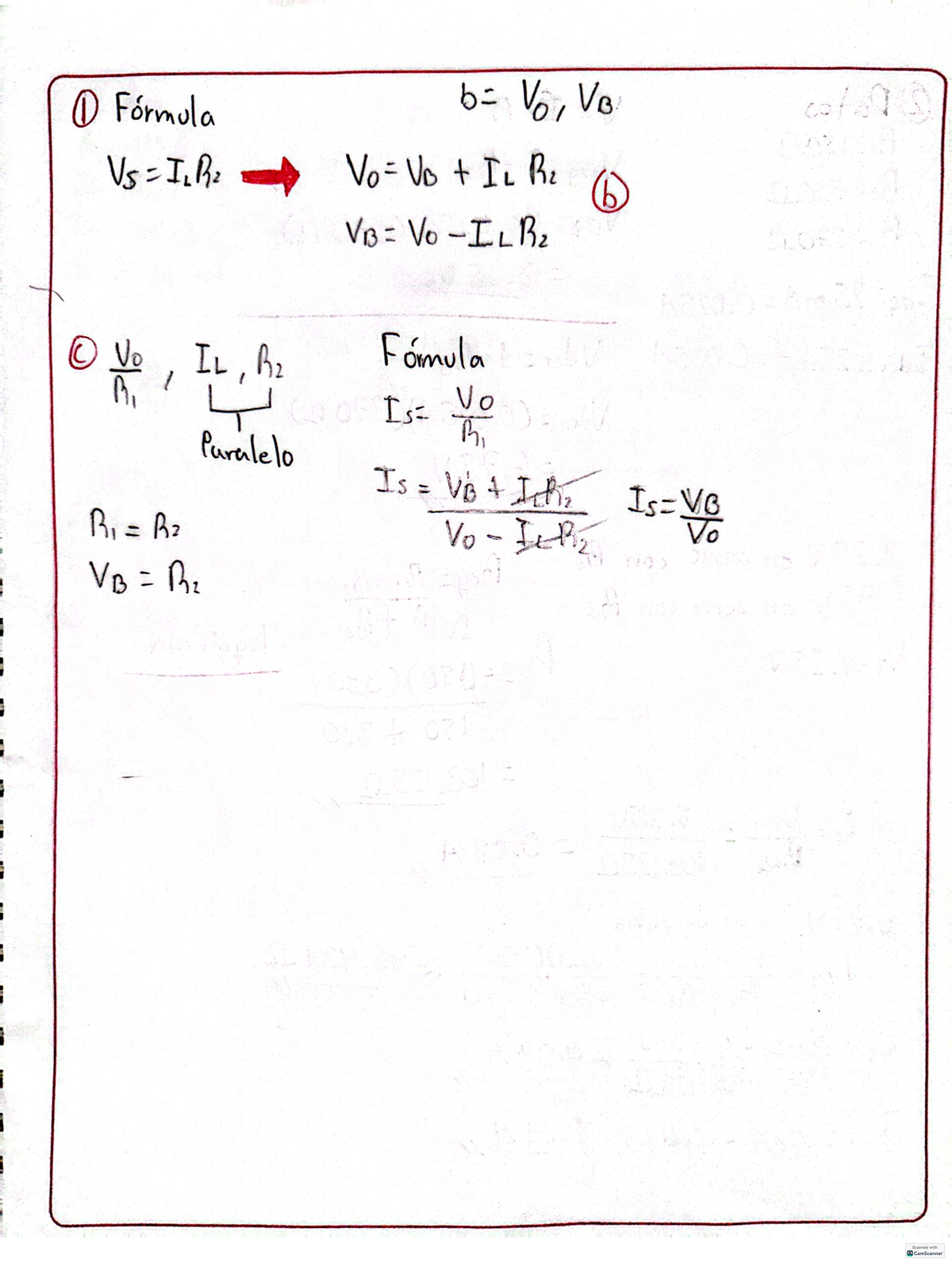 Segunda Lista de Ejercicios - I Formula b= Vo, VB Vs = ILR2 Vo Vo + IL ...