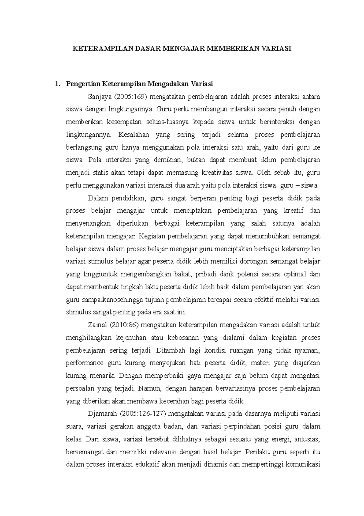 Keterampilan Dasar Mengajar Memberikan Variasi - KETERAMPILAN DASAR ...