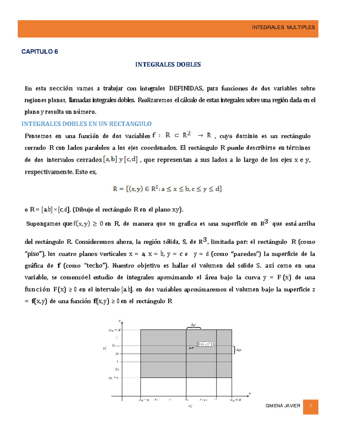 Integrales Multiples - teoria y apuntes - INTEGRALES MULTIPLES GIMENA ...