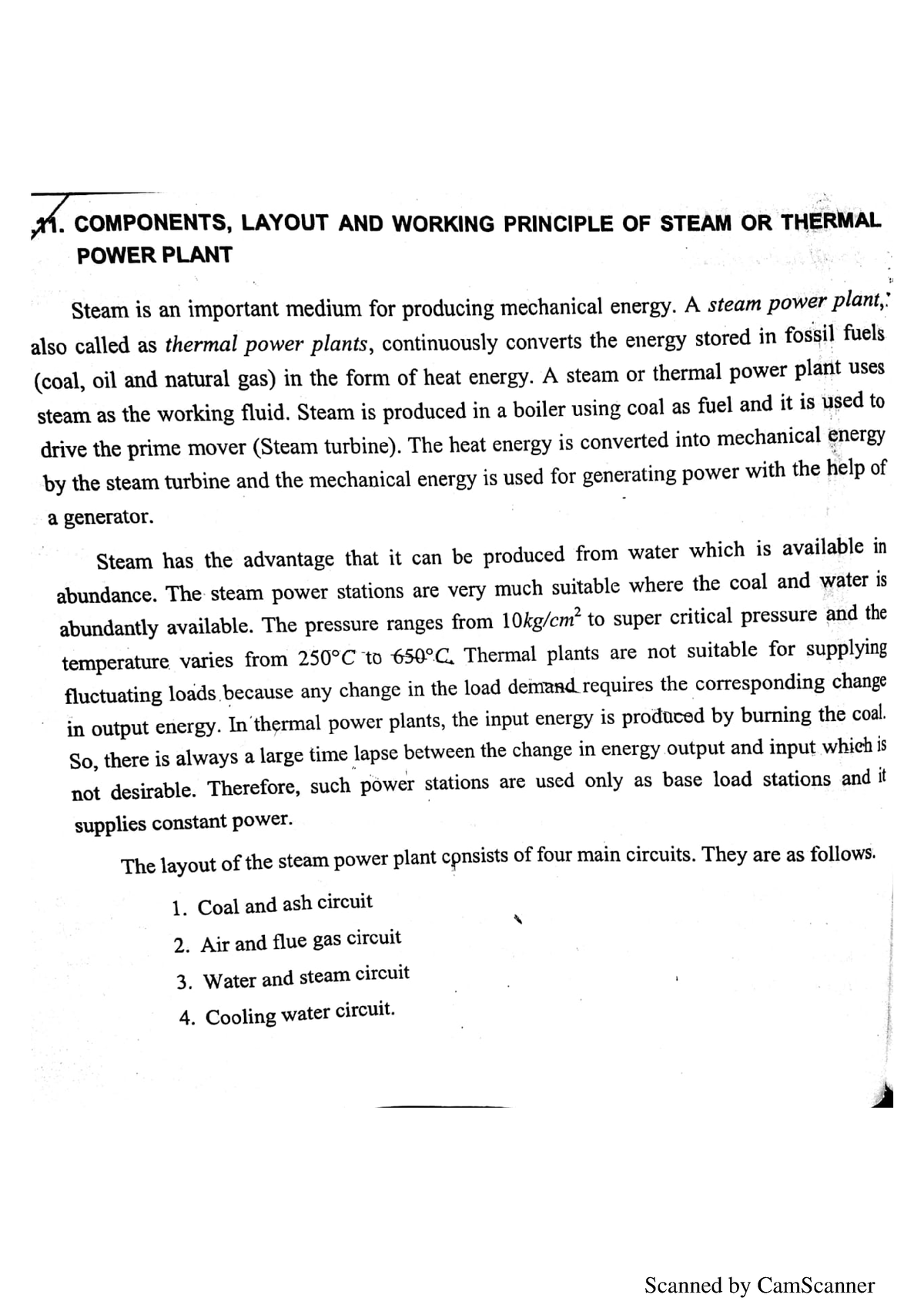 essay on power plant