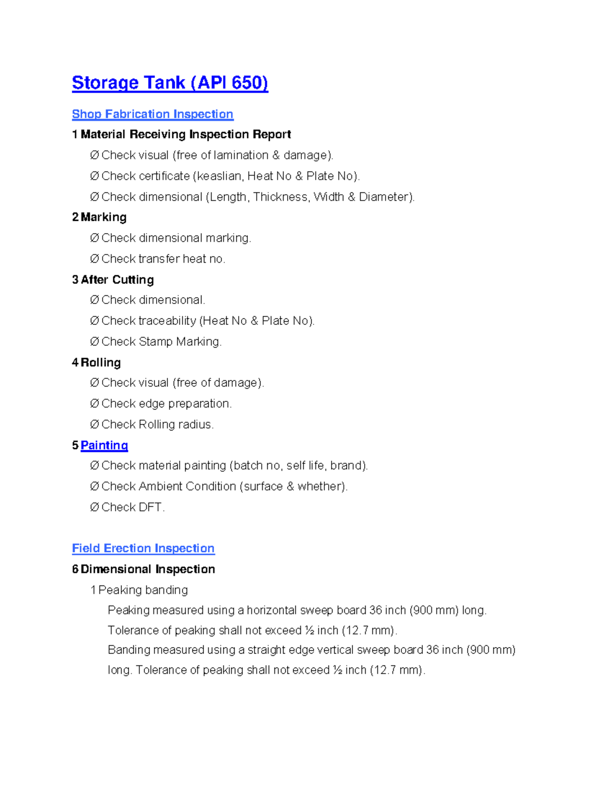Dokumen - Storage Tank (API 650) Shop Fabrication Inspection 1 Material ...