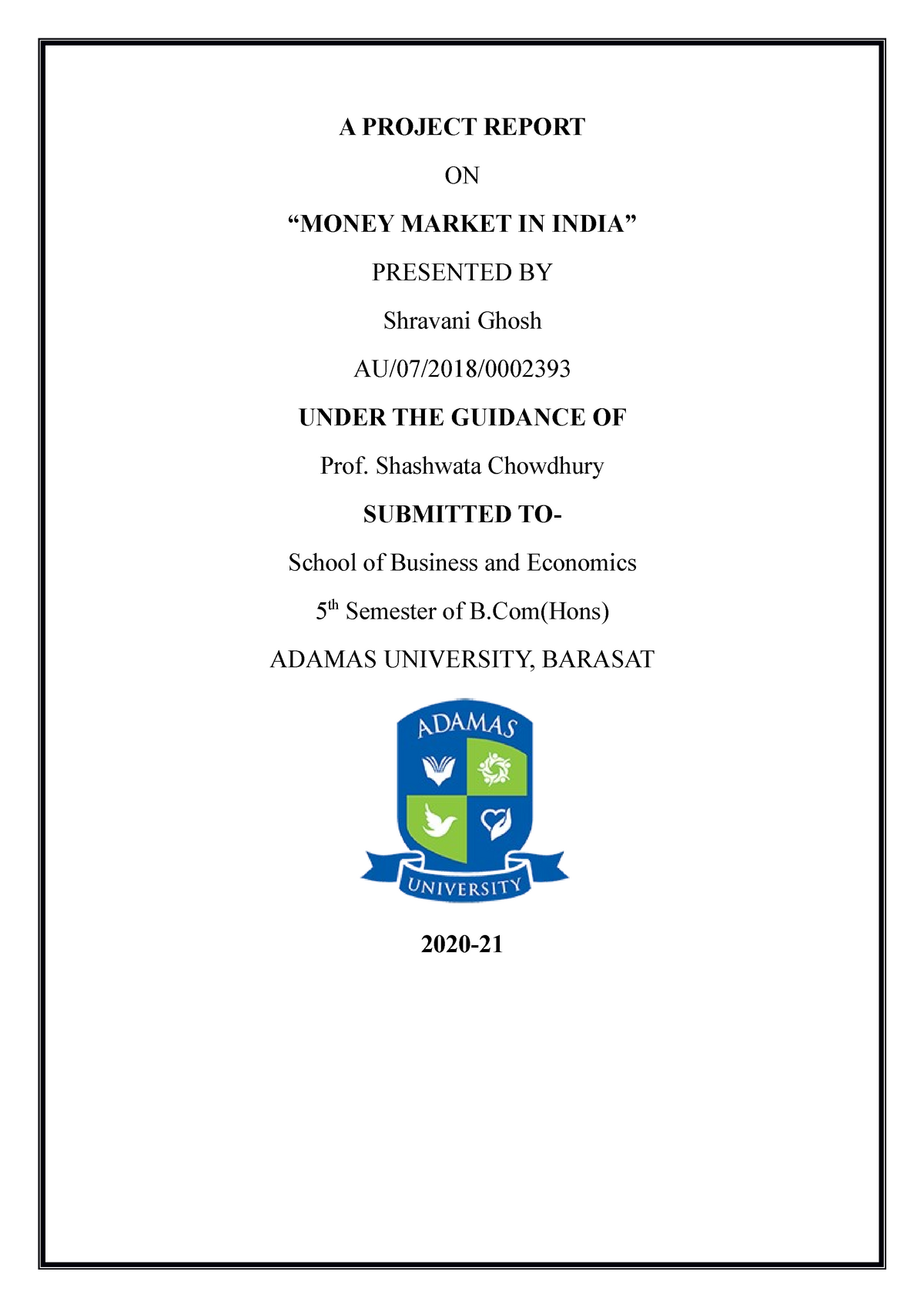 research paper on money market in india