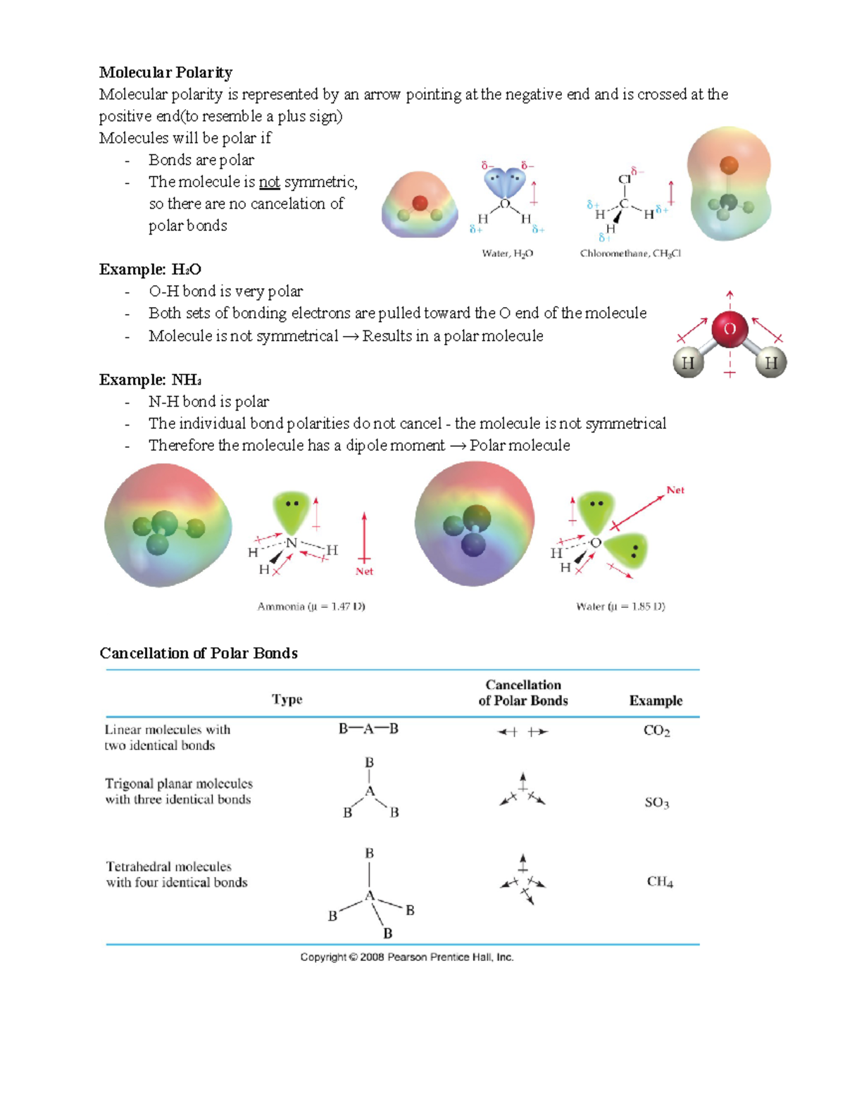 Chem-Molecule Polarity - Molecular Polarity Molecular Polarity Is ...