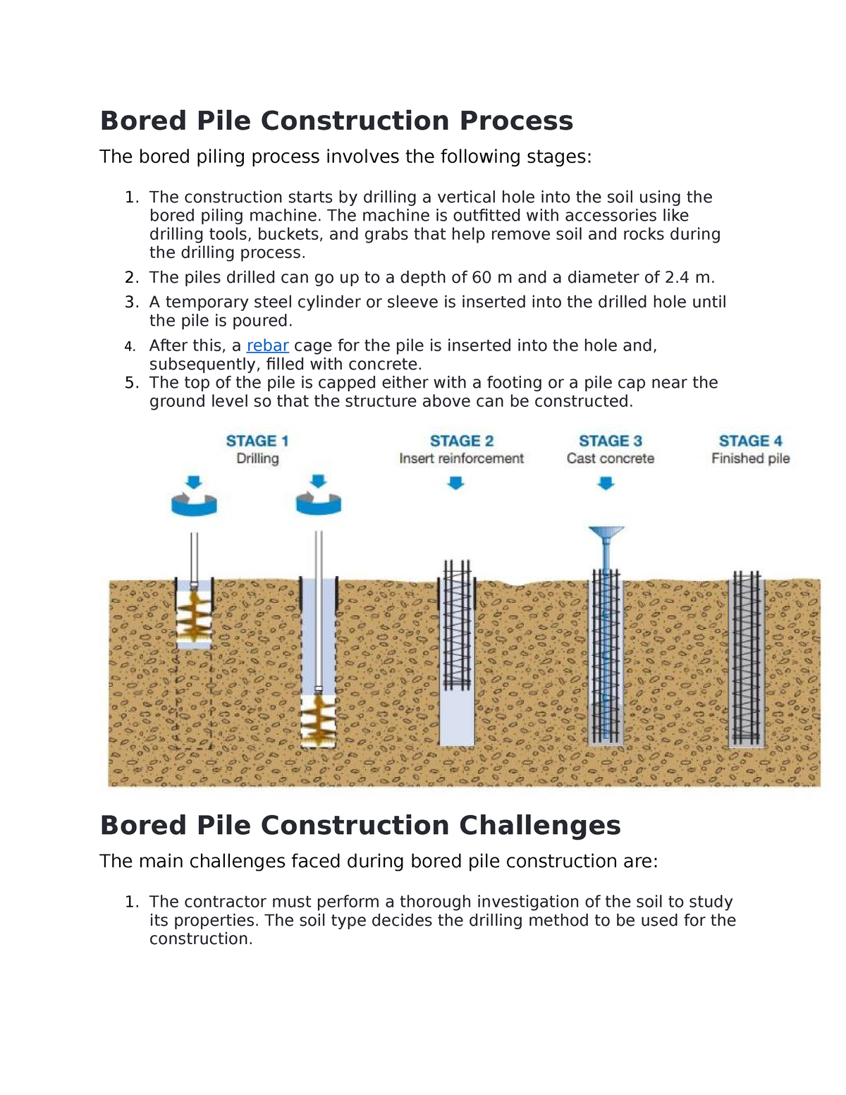 How to Construct a Bored Pile Foundation? - The Constructor