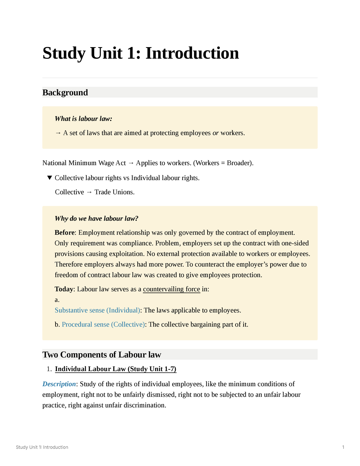 ABR Study Unit 1 Summarised Notes - Study Unit 1: Introduction ...