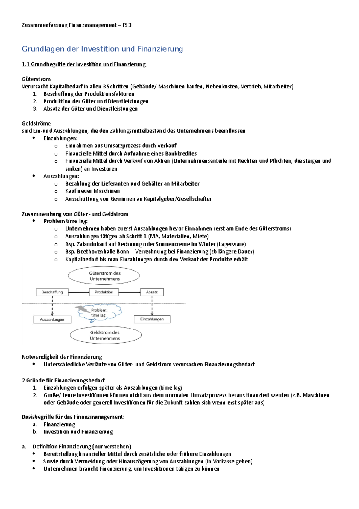 Zusammenfassung Finanzmanagement - Grundlagen Der Investition Und ...
