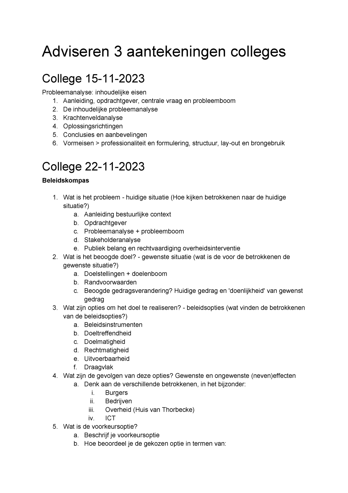 Adviseren 3 Aantekeningen Colleges - Adviseren 3 Aantekeningen Colleges ...