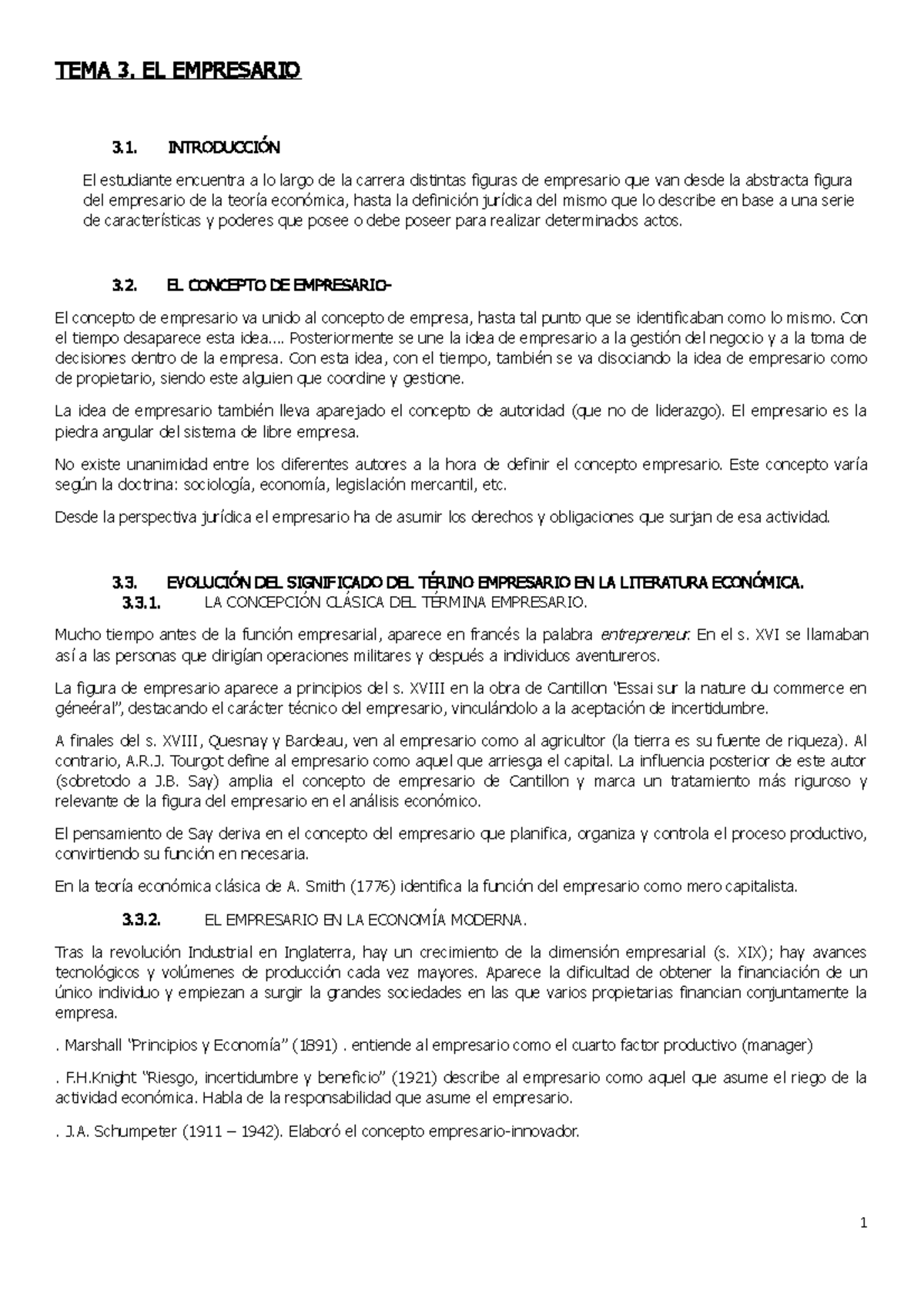Tema 3. EL Empresario (tema 3 del libro) - TEMA 3. EL EMPRESARIO 3. 1 ...