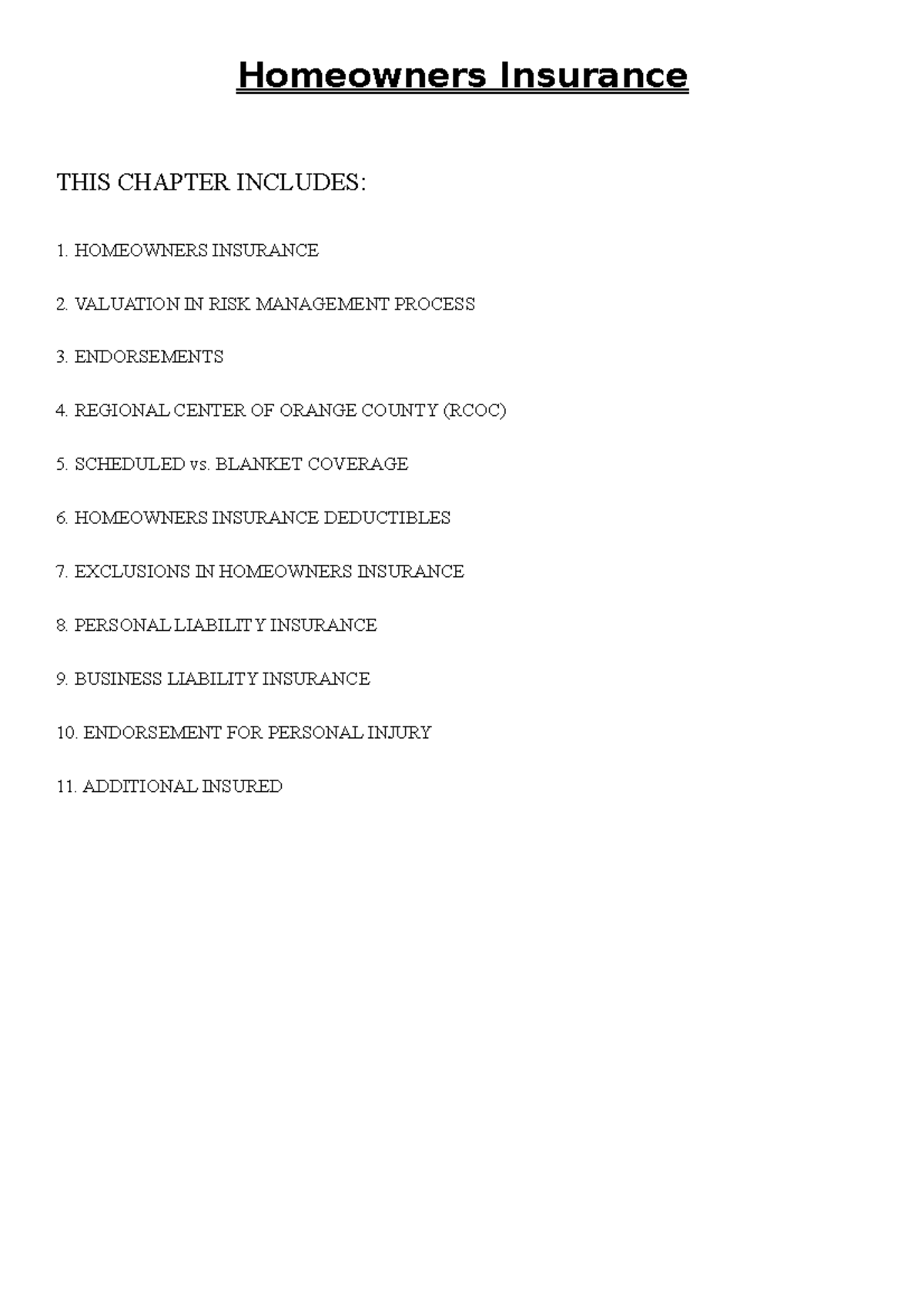 Homeowners Insurance - Lecture Notes - Homeowners Insurance THIS ...