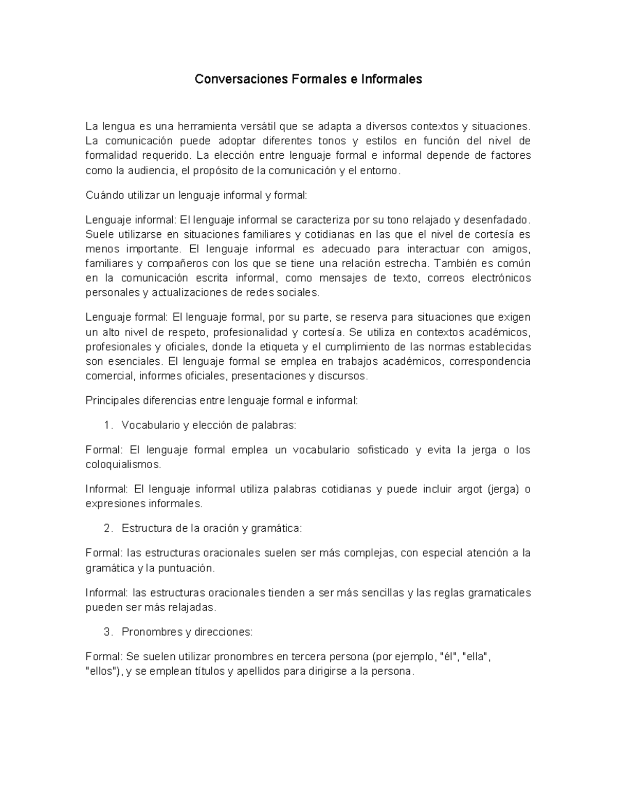 Conversaciones Formales e Informales - Tagged - Conversaciones Formales ...