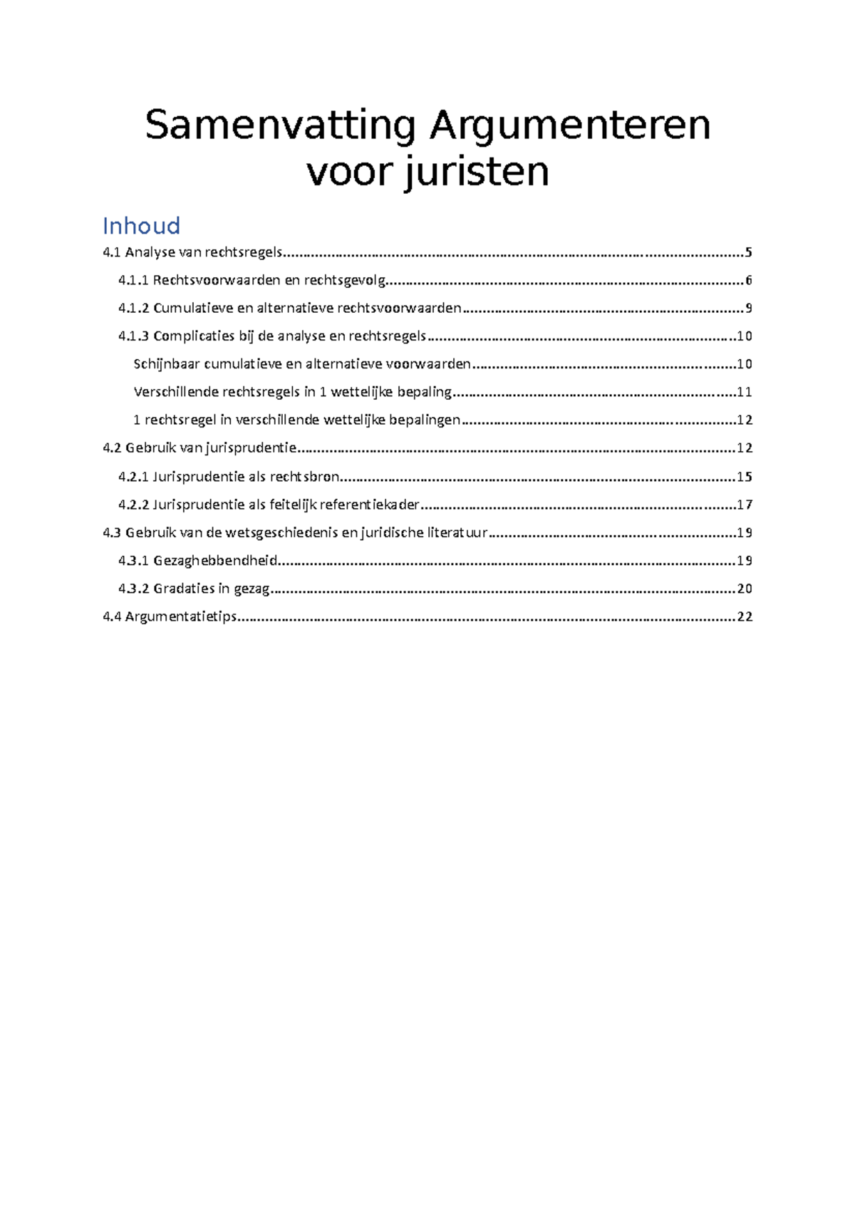 Samenvatting Argumenteren Voor Juristen - Samenvatting Argumenteren ...