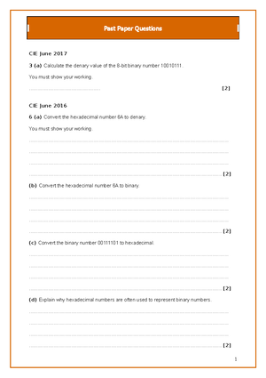 1 Binary to Denary Worksheet - Converting Binary to Denary Numbers ...